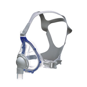 Full-face-hospital-vented-mask-respiratory-therapy-left-view-resmed
