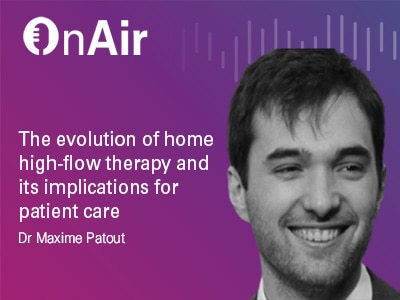 A headshot of Dr Maxime Patout overlaid on a purple background with the OnAir podcast logo and the title of the podcast episode in white text.