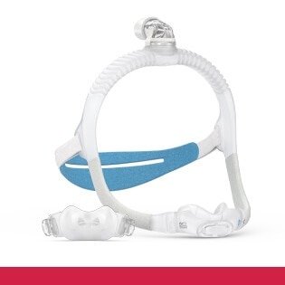 A cut-out of the ResMed AirFit N30i nasal CPAP mask shown from the front at an angle.
