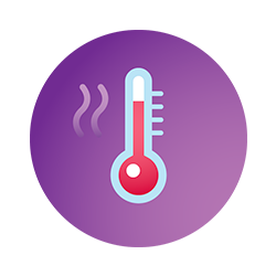 Thermometer icon in a purple circle