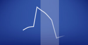 A white line drawing of a graph peak on a dark blue background, with a wide pale blue stripe through it, symbolising TiControl.