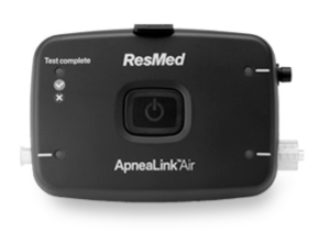 A cut-out of the ApneaLink screening device for home sleep testing shown from the front.