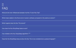 Screenshot of the component FAQ