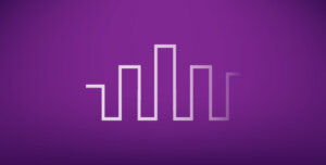 A white line drawing of an up-and-down rectangular graph trajectory on a purple background, symbolising iVAPS.