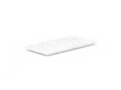 A cut-out of the white disposable filter for a ResMed sleep therapy device.