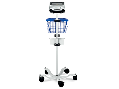 A cut-out of the ResMed homecare stand on castors for transporting therapy devices around